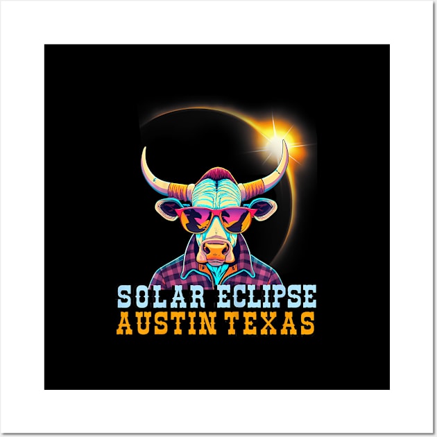 Austin Texas 2024 Solar Eclipse 4.08.24 Total Eclipse Wall Art by klei-nhanss